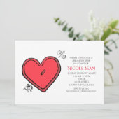 Modern Arrow & Heart Valentijnse  Party Invitation Kaart (Staand voorkant)