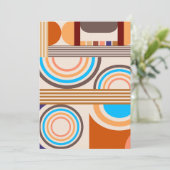 Modern Art Abstract Faux Bauhaus Pattern Feestdagenkaart (Staand voorkant)