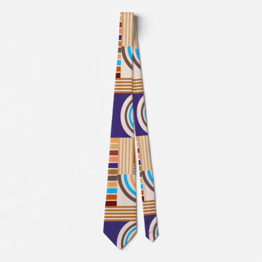 Modern Art Abstract Faux Bauhaus Pattern Stropdas (Voorkant)