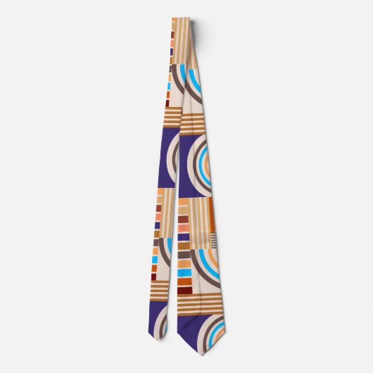 Modern Art Abstract Faux Bauhaus Pattern Stropdas (Achterkant)