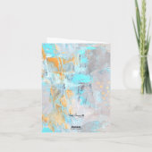 Modern Art Aqua en Goud Gevouwen Blank Note Kaart (Achterkant)