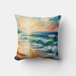 Modern Art Beach Sunset Design Kussen