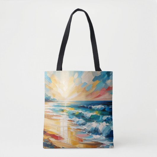 Modern Art Beach Sunset Ocean Design Draagtas (Voorkant)