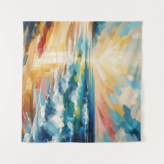 Modern Art Beach zonsondergang Wandkleed (Voorkant (horizontaal))