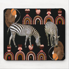Modern Art Boho Bohemian Animals Rainbows Zebras Muismat