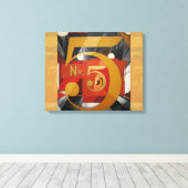Modern Art Cubist Demuth Figuur 5 in Gold Canvas Afdruk (Insitu (Houten vloer))