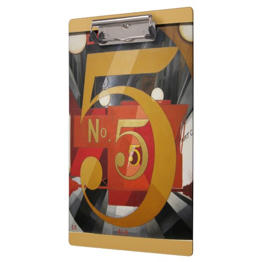 Modern Art Cubist Demuth Figuur 5 in Gold Klembord (Links)