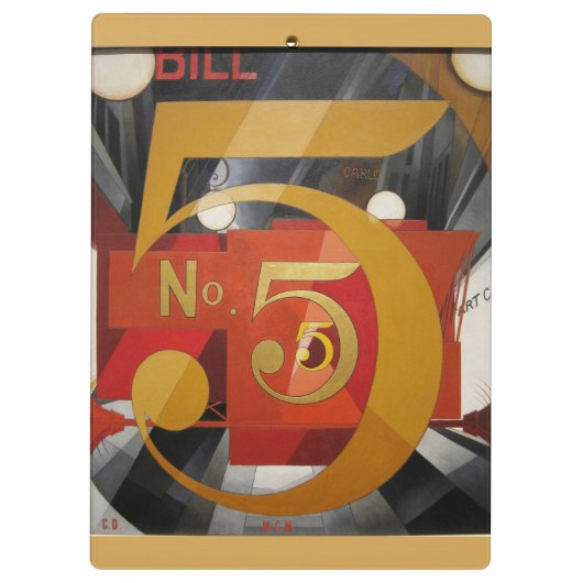 Modern Art Cubist Demuth Figuur 5 in Gold Klembord (Achterkant)