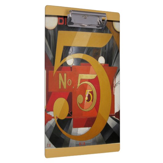 Modern Art Cubist Demuth Figuur 5 in Gold Klembord (Rechts)