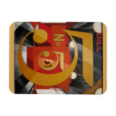 Modern Art Cubist Demuth Figuur 5 in Gold Magneet (Horizontaal)