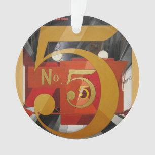Modern Art Cubist Demuth Figuur 5 in Gold Ornament