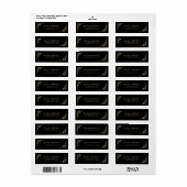 Modern Art Deco Black en Faux Gold Wedding Etiket (Full Sheet)
