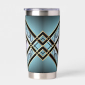 Modern Art Deco Blauw Elegant Monogram Geïsoleerde Drinkbeker (Rechts)