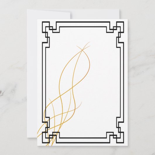 Modern Art Deco Cordial Wedding Uitnodiging (Achterkant)