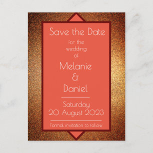 Modern Art Deco Gatsby Glitter Save the Day Briefkaart