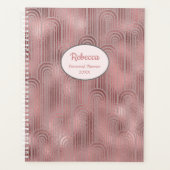 Modern Art Deco Glam Roos Personaliseer naamplanne Planner (Voorkant)