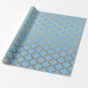 Modern art Deco Golden Blue Geometric Vip Cadeaupapier