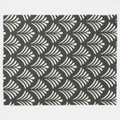 Modern Art Deco Motif Pattern Black and White Fleece Deken (Voorkant (Horizontaal))