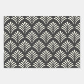 Modern Art Deco Motif Pattern Black and White Inpakpapier Vel (Voorkant 2)