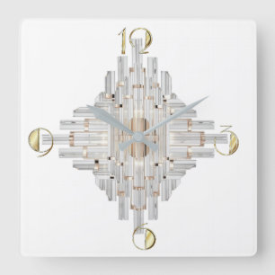 Modern Art Deco Vierkante Klok