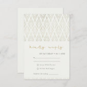 MODERN ART DECO WHITE SILVER WEDDING RSVP KAARTEN (Voorkant / Achterkant)