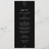 Modern Art Deco Zwart Trouwmenu / EVERLY Suite Menu (Voorkant)