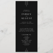 Modern Art Deco Zwart Trouwprogramma / EVERLY Programma (Voorkant)