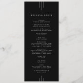 Modern Art Deco Zwart Trouwprogramma / EVERLY Programma (Achterkant)