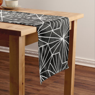 Modern Art Deco Zwart Wit Geometrisch patroon Korte Tafelloper