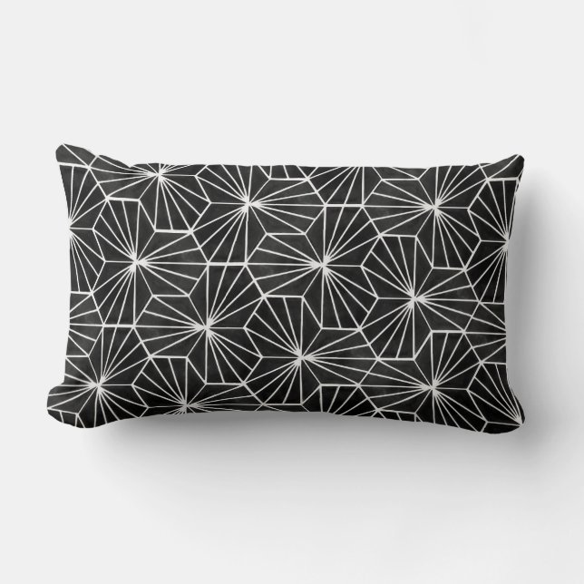 Modern Art Deco Zwart Wit Geometrisch patroon Kussen (Voorkant)