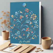 Modern Art Floral Motieven Logo Naam Gepersonalise