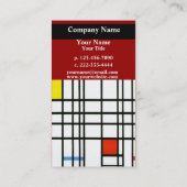 Modern Art Geïnspireerd Visitekaartje rood (Achterkant)