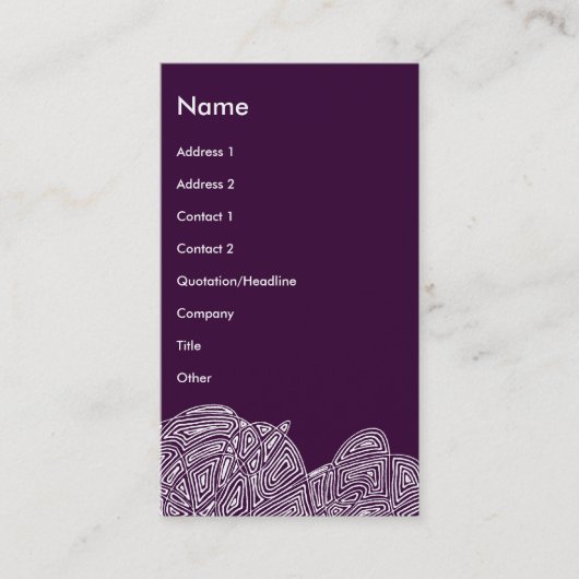 Modern Art Lady Visitekaartje (Voorkant)