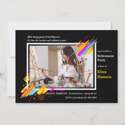 Modern Art Lijst Foto Uitnodiging (Voorkant)