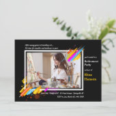 Modern Art Lijst Foto Uitnodiging (Staand voorkant)