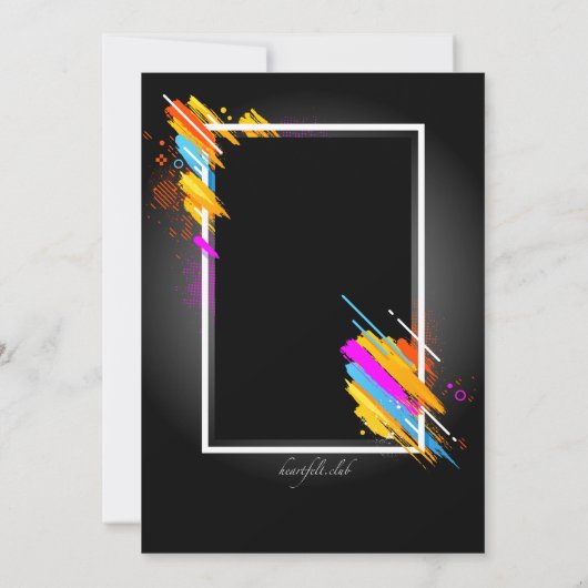 Modern Art Lijst Fotouitnodiging Kaart (Achterkant)