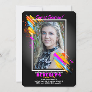 Modern Art Lijst Photo Invitation Kaart