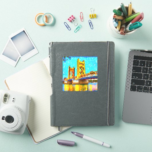 Modern Art Sacramento Tower Bridge Sticker (iPad Cover)