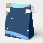 Modern Art Surprise Boy Gold Lettering Baby shower Bedankdoosjes (Achterkant)