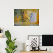 Modern Art Yellow Abstract Art Paint Print Poster (Thuiskantoor)