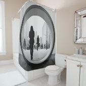 Modern Art Zwart-wit Douchegordijn (In situ)