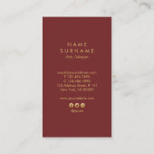 Modern  ArtDeco Gold Verticaal Visitekaartje (Achterkant)