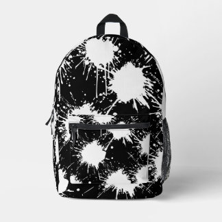 Modern Artistic Backpack – White & Black Bedrukte Rugzak