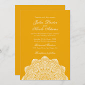 Modern Artistic Motif Style Mandala Wedding Kaart (Voorkant / Achterkant)