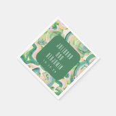 Modern Artsy Abstract Groene Waterverf Wedding Servet (Hoek)