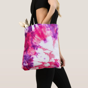 Modern Artsy Abstract Neon Roze Paarse Tie Dye Draagtas