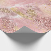 Modern Artsy Glam Faux Roos Gold Glitter Blush Cadeaupapier (Hoek)