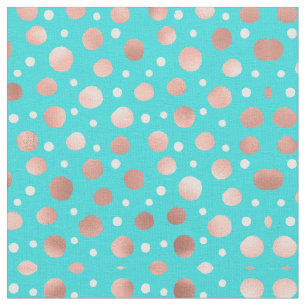Modern Artsy Roos Goud Blauwgroen Polka Dots Stof