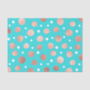 Modern Artsy Roos Goud Blauwgroen Polka Dots Tissuepapier