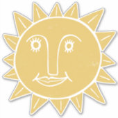 Modern Artsy Sun Trendy Drawing Sticker (Voorkant)
